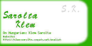 sarolta klem business card